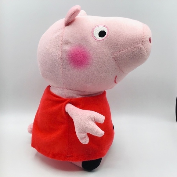 PEPPA Pig 12” Plush Toy Doll Stuffed Animal Toy Cartoon Pink Red Dress - Picture 2 of 9